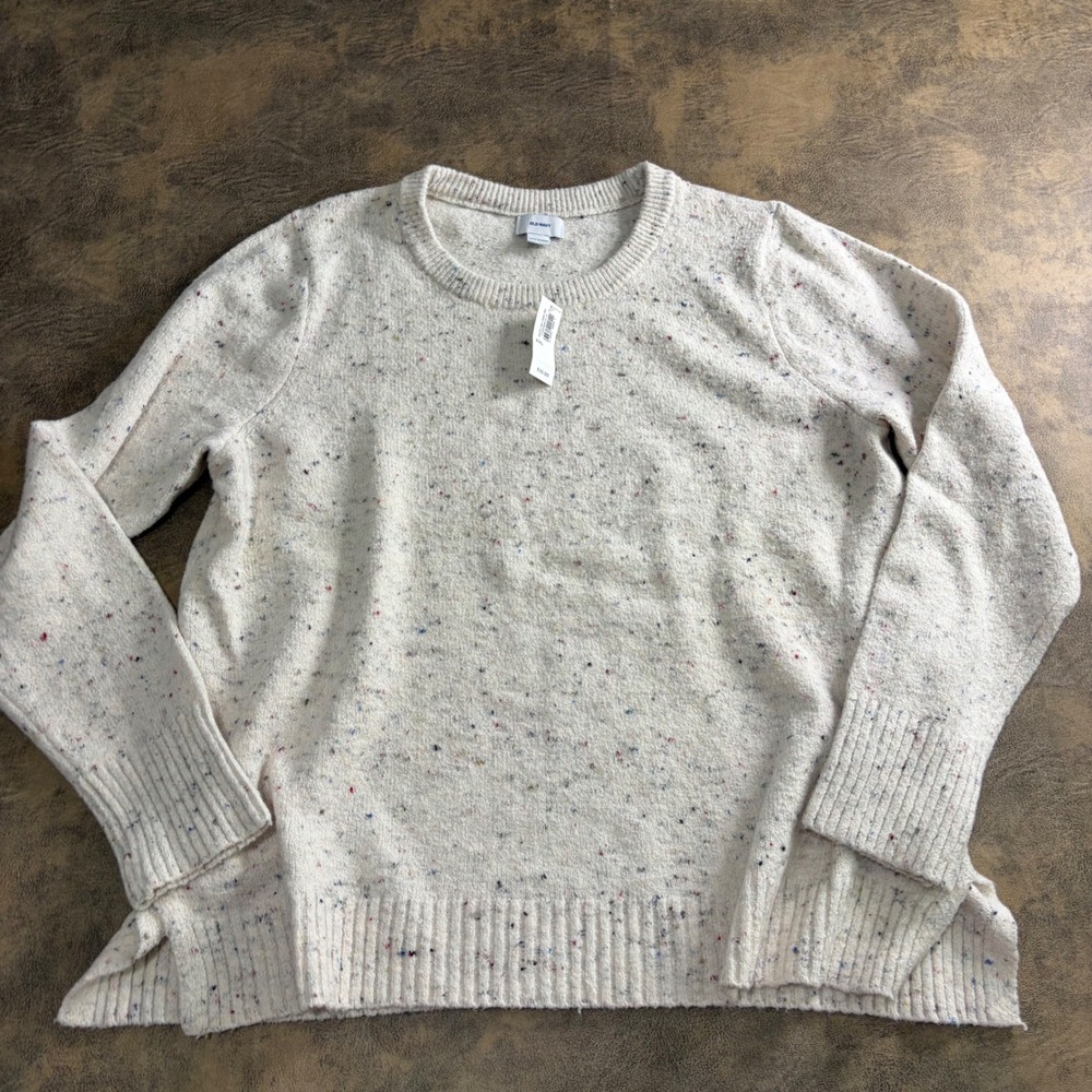 Old‎ Navy Pullover Sweater Womens XXL Oatmeal Cozy Neps Confetti Knit 343751-00